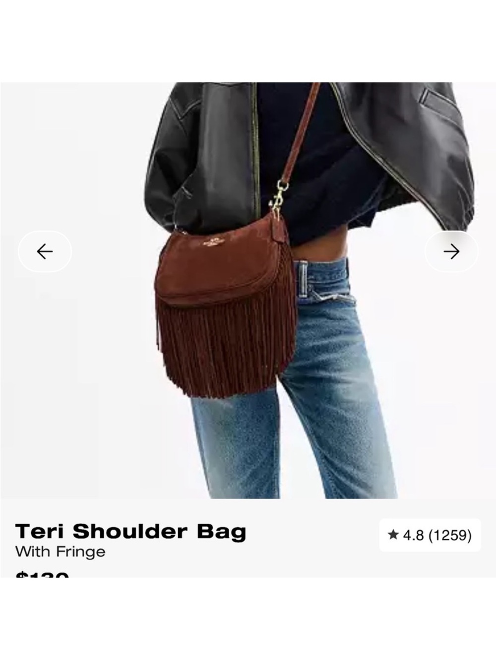 COACH warm Brown Suede Fringe Shoulder Bag and crossbody bag. NWT - Picture 8 of 8
